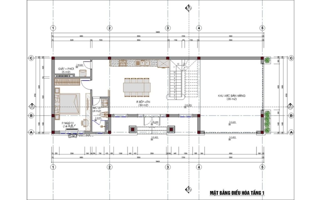 5 mẫu bản vẽ thiết kế nội thất nhà phố đẹp, đầy đủ, hiện đại 2024
