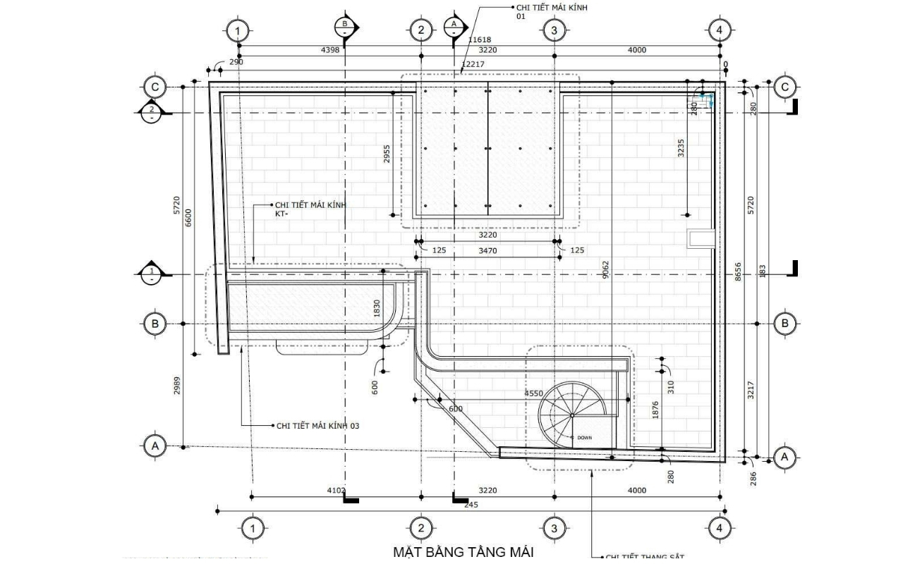 Bản vẽ thiết kế nội thất tầng 3 nhà phố 3 tầng