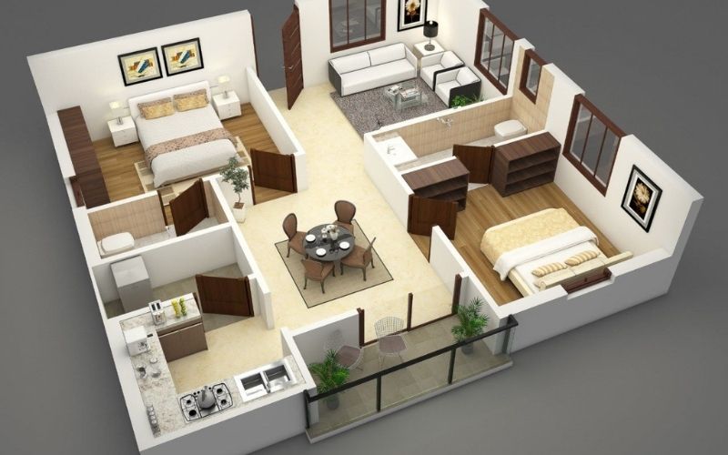 nội thất chung cư 50m2 thiết kế đẹp