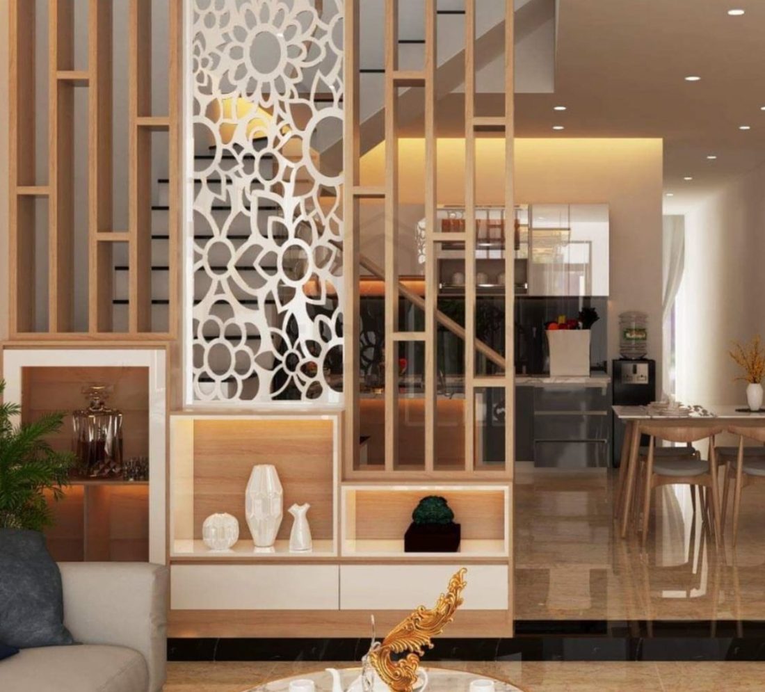 30+ Mẫu vách ngăn phòng khách và bếp đẹp, hiện đại, tối ưu không gian